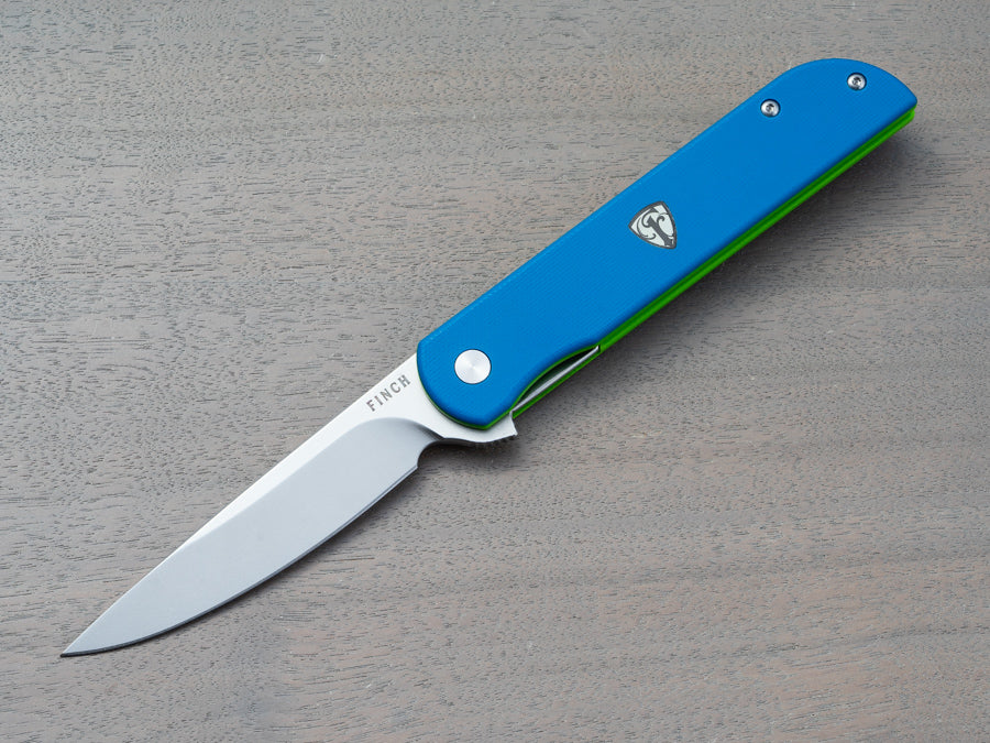 Finch Cimarron Knife with Blue & Light Green Handle - EDC