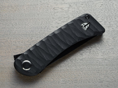 Black handle pocket knife - raven black