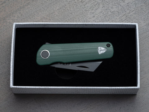 RUNTLY - green pocket knife in box